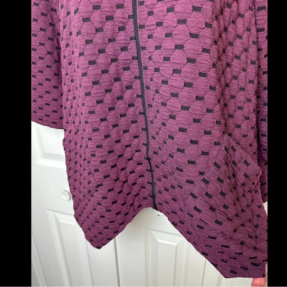 HABITAT Clothes To Live In Cranberry Jacket Coat Textured Asymmetric Burgundy - Picture 6 of 10